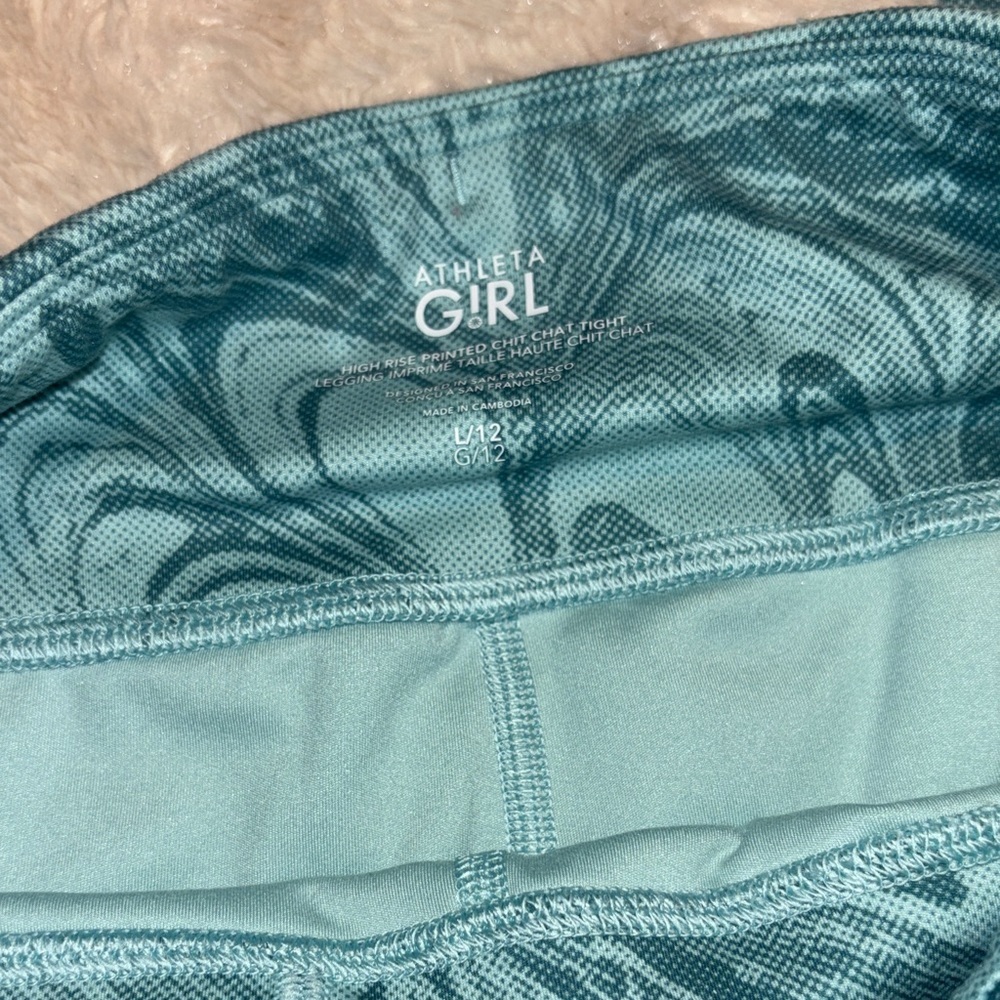 Athleta girl blue marble leggings SZ Large - Picture 4 of 6